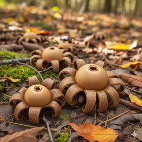 星形に開いたツチグリ